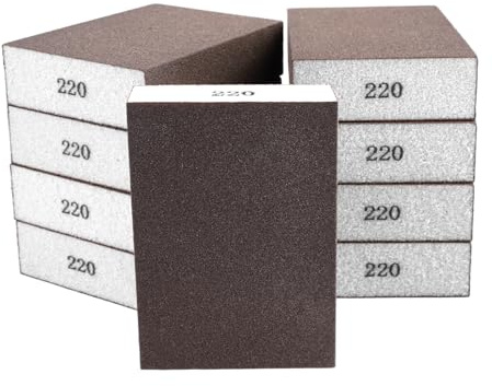 9 Pièces Éponge de Ponçage Grains220,100x70x25mm,Utilisable à Sec Ou Humide | Cale a Poncer,Eponge Poncage Placo,Eponge Abrasive,Éponge à Poncer Carrosserie pour Bois,Métal,Plastique,Cloisons Sèches