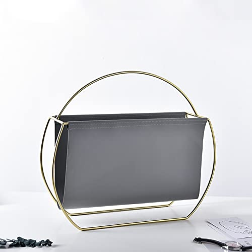 Tragbarer Zeitschriftenhalter aus Leder, eleganter Zeitungsständer, platzsparender Organizer für Zuhause, Wohnzimmer, Schlafzimmer