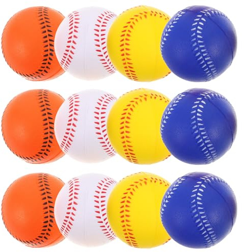 SHINEOFI Lot de 12 Set de Set de Balles D'entraînement de Baseball en Mousse PU Colorées, Légères et Résistantes, pour Améliorer la Précision Lors des Séances de Lancer en Milieu Scolaire