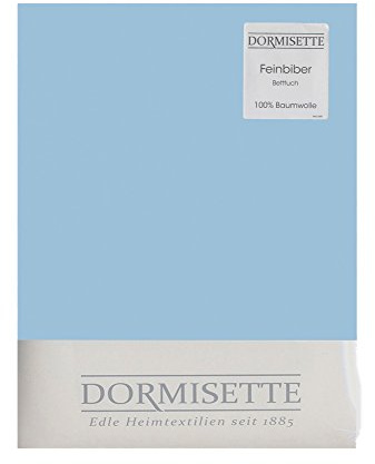 Dormisette Biber Bettlaken zum Auflegen 150x250 cm Farbe: Bleu