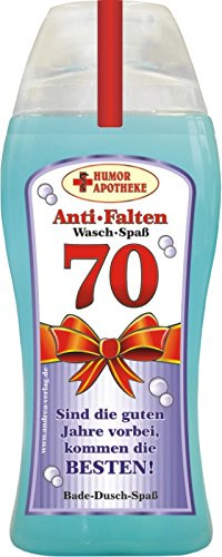 Spaß Duschbäder Duschgel Shampoo - zum 70. Geburtstag - Geschenk für Männer Frauen | Geburtstagsgeschenk mit Zahlen zum runden Geburtstag