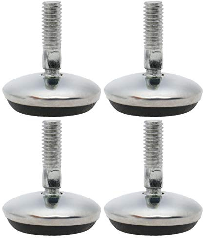 sourcing map 4 Stück Stellfuß mit Einschlagmutter Nivellierfüße | M6 x 18 x 30mm, Einstellbare Unterstützung, Für Tisch Bein
