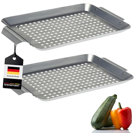 bremermann Grillplatte 32 x 1,5 x 18,5 cm Edelstahl Grillkorb Grillpfanne (2)