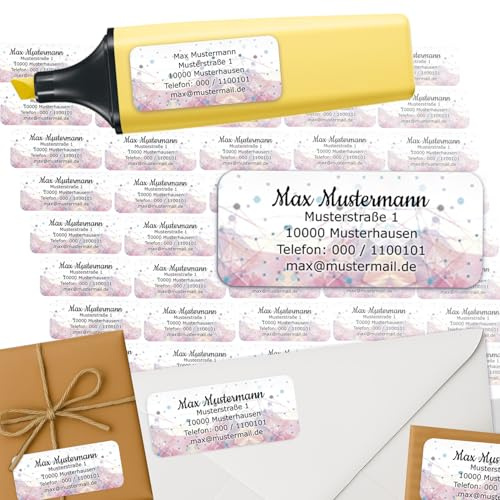 Adressaufkleber Modern Pattern Absenderetiketten personalisiert 45 Stück