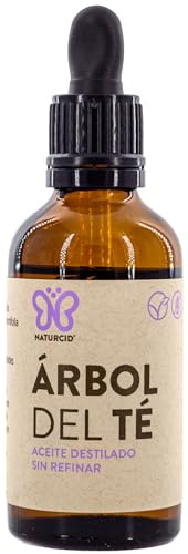 Aceite de Árbol del Té - Naturcid - [50 ml] - Aceite esencial de Árbol del té extraído de hojas de Melaleuca Alternifolia - Extraído por destilación sin refinar.