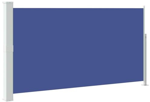 vidaXL Seitenmarkise Ausziehbar Sonnenschutz Sichtschutz Windschutz Seitenrollo Markise Seitenwandmarkise Balkon Garten Terrasse 170x300cm Blau
