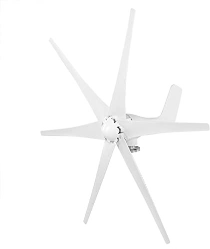 Windturbinengenerator, Windmühlengenerator 800W 12V/24V/48V Windturbinenunternehmen 6-Blatt-Windregler-Turbinengenerator-Kit für Boote, Terrassen, Kabinen oder Privathaushalte(White 24V)