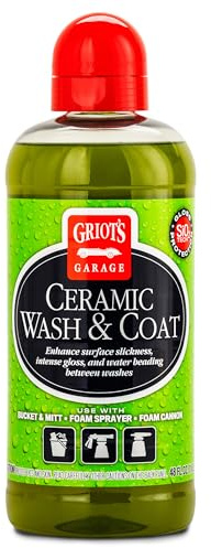 Griot's Garage Ceramic Wash and Coat for All Car Exterior Surfaces, Lubricant Rich, Provides Durable Car Paint Protection, 10885, 48oz