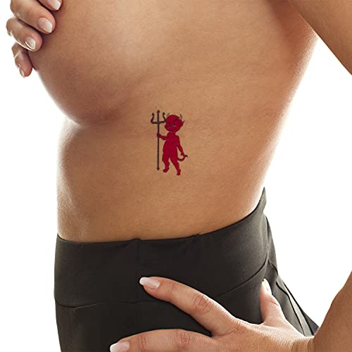 5 x Teufel Tattoo in rot - Hörner und Dreizack - Temporary Body Tattoo (5)