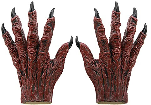 RUIXIA Gants de Diable Adulte Halloween Gants Fantôme d'Horreur pour Déguisement Halloween Moufles Monstre Horrible pour Cosplay Carnaval