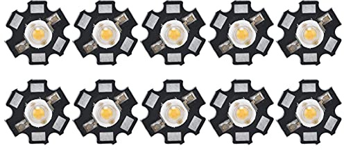 LED Chip Light Bead, 10Pcs Ultra Bright LED Chip 3V DIY Lichtperlen,High Power LED Chip für Deckenleuchte Downlight Taschenlampe,Pflanze wachsen Licht Chips Birne Lampe Perlen (3W-Warmes Licht)