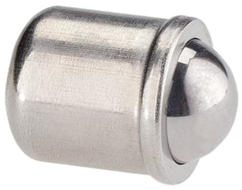 HALDER Federndes Druckstück, glatte Ausführung, mit Bund und Kugel/Hülse und Kugel aus rostfreiem Stahl, verstärkte Federkraft | d1=5 mm | 22080.2005