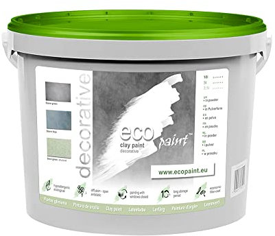 EcoPaint Effektfarbe Lehmfarbe für Wände 2,5 Liter; 2,1 kg (Storm blue - Dekoratives Blau /09/)