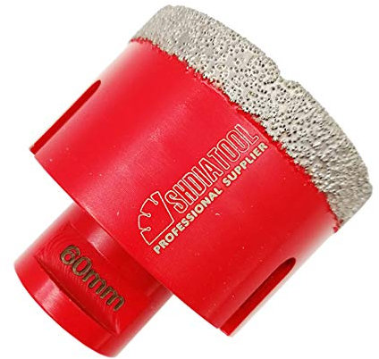 SHDIATOOL Diamond Core Drill Bit,Hole Saw Diameter 60mm 2-3/8 M14 Thread Vacuum Brazed for Concrete Granite Marble Porcelain Tile Masonry Brick