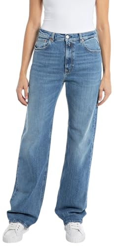 Replay Damen Jeans Laelj Wide Leg Fit Rose Label, Medium Blue 009 (Blau), 28W / 30L