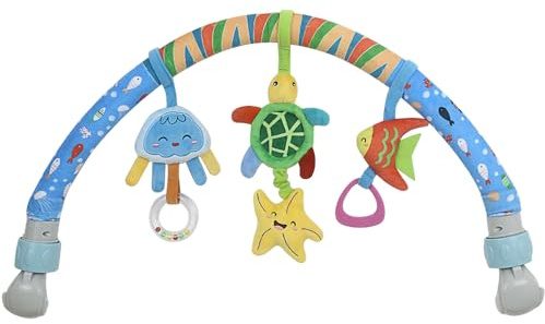 caterbee Barre de Jouets pour balançoire pour bébé, Jouet pour Poussette, Accessoire pour lit bébé et Barre d'activité pour Landau. Arche de Voyage, Jouets pour Berceau pour Tout-Petits. (Star)