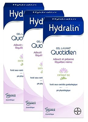 Hydralin® Dagligen - daglig intim tvättgel - kosmetika - mjukar upp och bevarar den intima balansen - lotusextrakt - testad under gynekologiuqe kontroll - fysiologiskt pH-200 ml x3