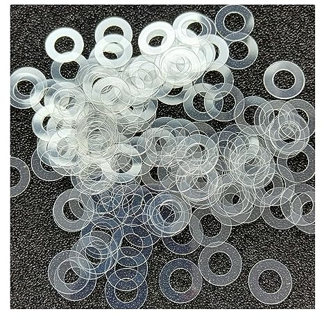 SeroNi Weicher, harter PVC-dünner Kunststoff, durchsichtige Unterlegscheibe, stoßfeste und auslaufsichere Dichtung, Isolierschraube M2, M2,5, M3, M4, M5, M6, M8, M10, M12 gasket(Soft,M5x10x1mm(100pcs)