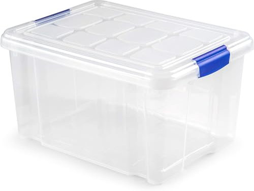 Dekohome Caja Almacenaje para Guardar y Ordenar Juguetes, Libros, Documentos, Ropa, Mantas. Cierre Hermético, Gran Capacidad y Resistencia, 40 x 30 x 21 cm, 16L