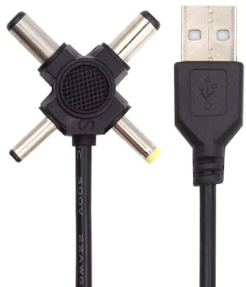 CY Kabel USB 2.0 Typ A Stecker auf 4-in-1 DC 5 V 5,5 x 2,5 mm 5,5 x 2,1 mm 4,0 x 1,7 mm 3,5 x 1,3 mm Netzstecker Hohlstecker Ladekabel