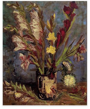 RYLJCZ Reproduktion von Ölgemälden von Van Gogh – Vase mit Gladiolen –impressionistische bilder–Bilder zur Wohnzimmerdekoration, 30 x 42 cm (11,8 x 16,5), rahmenlos