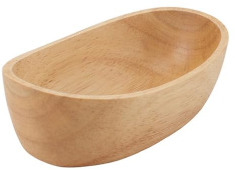 Cyrank Saladier En Bois, Bol De Service De Barque, Assiette De Collation De Fruits, Bol De Fruits En Bois, Petites Assiettes De Service Disponibles En 3 Tailles 15 Cm 17 Cm 20 Cm(20cm*4.5cm)