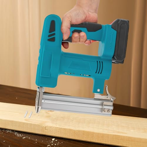 Akku-Tacker 2 in 1 Elektrotacker Mit 1,5Ah Lithium Akku und Ladegerät,Tragetasche Nagelpistole für Holzbearbeitung
