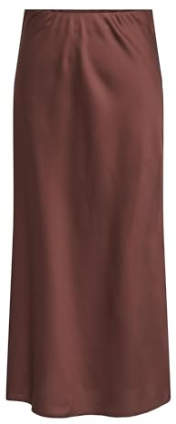 ONLY Satin Skirt Onlchigo Ankel-Gonna in Raso Wvn, Zibellino, S Donna