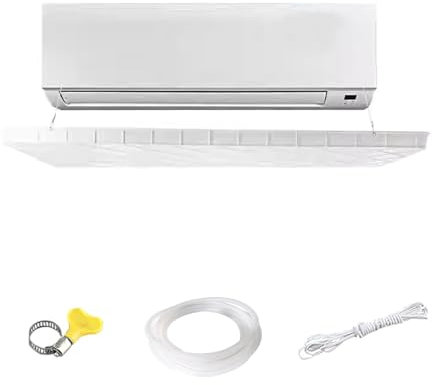 Kondensatablaufwanne, AC-Tropfwanne mit Ablauf, Kunststoff-Tropfschale for Auffangen und Ableiten von Wasser for Innen-/Außengeräte, Ablaufmontagesatz for Fenster-Klimaanlagen und Mini-Split-Geräte(1-