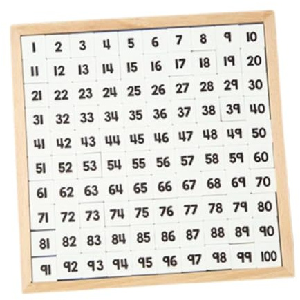 Sharplace Mathematik-Lernen 1-100 Zahlentafel Holz Zahlenzähltablett 1 bis 100 Aufeinanderfolgende Zahlen für Kinder im Vorschul- und Kindergartenbereich