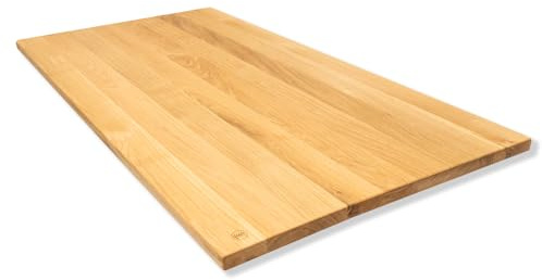 LUMBERLAND Tischplatte Schreibtischplatte Eiche Massivholz gerade Kanten (140 x 80 cm)