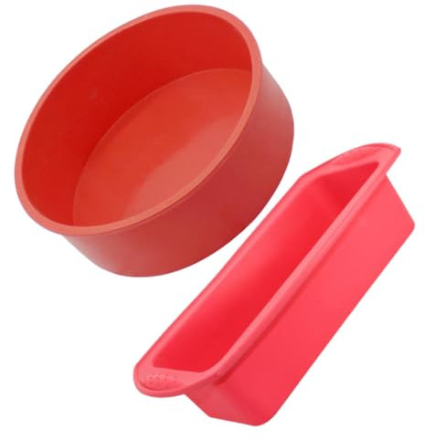 ABOOFAN 2 Stück Silikon Kuchenform Kuchenplatten Brotformen Kuchenformen Haushalt Backbleche Küche Brotplatten Silikon Backformen Antihaft Toastplatten Rot