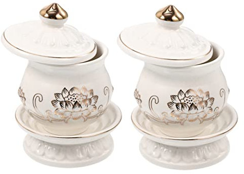 OFFSCH 2stücke Anbetungsbecher Wasseropferbecher Keramikbecher Für Tempel Buddhistisches Zubehör Buddhistischer Wasserbecher Buddhistischer Becher Wasserbehälter Wasservorratsbecher