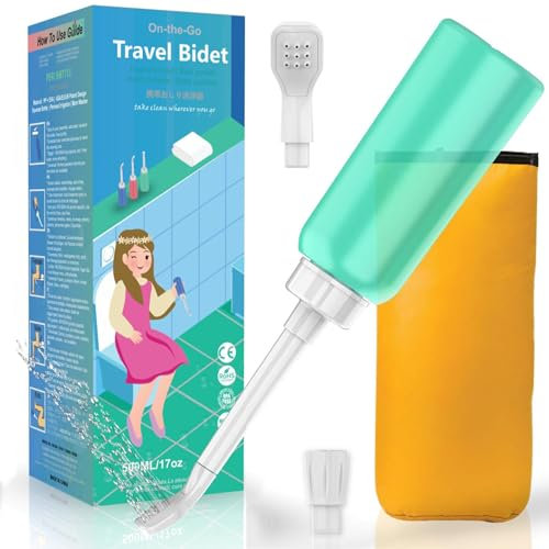 Giural Per Bottle, Intimdusche Wochenbett, Po Dusche Portable Bidet, Intimdusche Für Damen, Tragbare Flasche Für Sanfte Hygiene Nach Der Geburt, Reisetasche,Grün