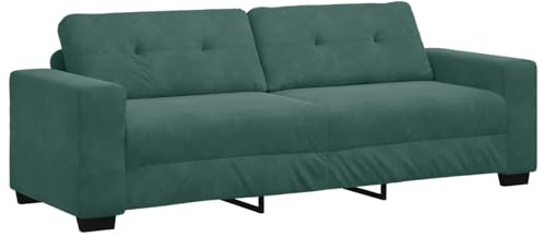 vidaXL Sofá de 3 plazas en Terciopelo Verde Oscuro de 180 cm. Diseño Amplio, Asientos cómodos Salas de Estar. Es un sofá Moderno y Elegante, Ideal para Tus Muebles y decoración del Hog