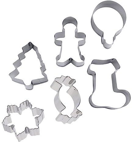 OUNONA Cortapastas Navidad Molde Galletas Navideñas 6pcs/kit Moldes De Galletas Suministro De De Acero Inoxidable