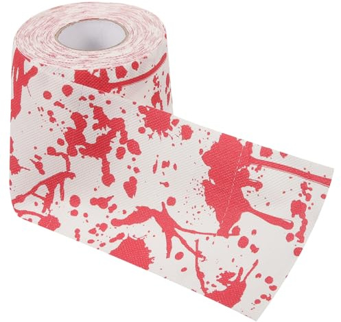 LRXIYODE 1rolle Blutige Handabdrücke Toilettenpapier Halloween Dekoration Für Gruselige Partys Bedrucktes Klopapier Mit Schaurigen Motiven Für Geisterhäuser Und Überraschungen