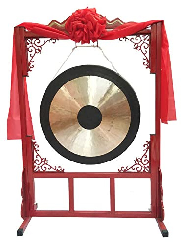 gong klingel percussion instrumente klangschalen Der original garantiert musikalisch gestimmte Chime Tischgong, mit Hammerschlägel und Ständer-Set(Color:45cm,Size:)