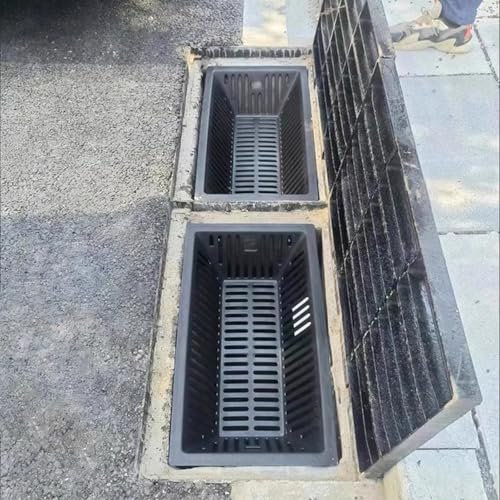 Panier intercepteur de sortie d'eau de pluie, filtre de vidange en polyéthylène durable pour une gestion efficace de l'eau dans les jardins, les cours et les trottoirs