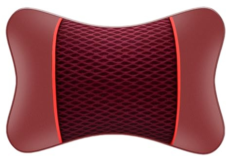 Cuscino per poggiatesta auto, imbottitura traspirante per il collo, morbido cuscino di supporto elastico, design rimovibile e confortevole con finitura in pelle, sollievo per l'uso su sedili e per