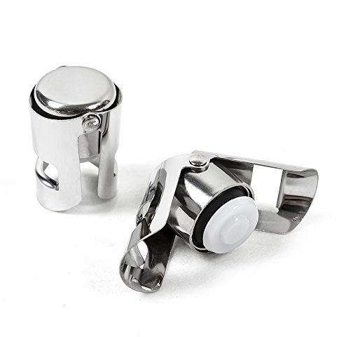 2Pcs Champagne Stopper Sparkling Wine Closure Pressure Bottle Sealer Stainless Steel