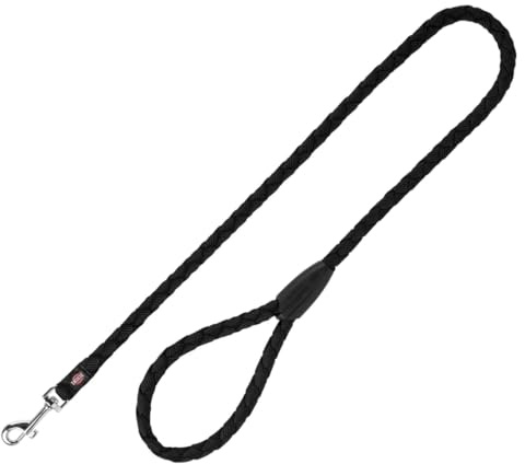 TRIXIE Hundeleine Cavo Leine S–M, 1,00 m ø 12 mm in schwarz - kurze Führleine für den Hund mit guter Kontrolle - für kleine bis mittelgroße Hunde - 143401