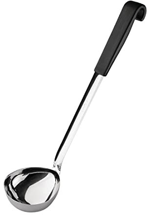Vogue Handled Ladle Black 130ml - Stainless Steel Soup Spoon, Vinyl Handle, Dishwasher Safe CS001