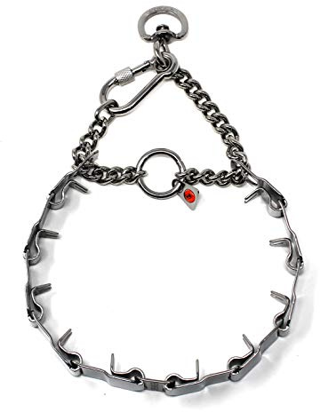 Dogline Neck Tech Stainless Steel Prong Dog Training Collar with Snap Hook Pet Pinch Collar No-Pull Collar for Dogs Made in Germany 19 inches