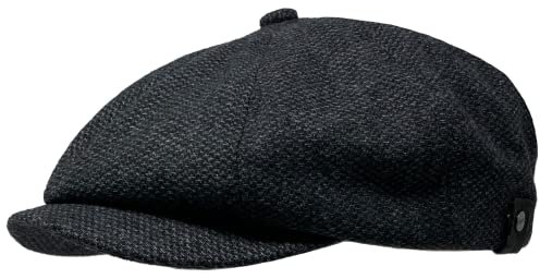 WEROR Herren Schiebermütze Flatcap Mütze Cap WEROR-323.1 (62-63, Schwarz)