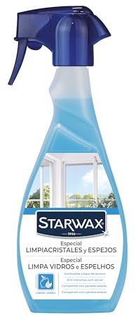 STARWAX - Nettoyant vitres et miroirs - Anti-traces de doigts - Anti-saleté - Enrichi en alcool - Séchage rapide - Parfum citron - 500 ml