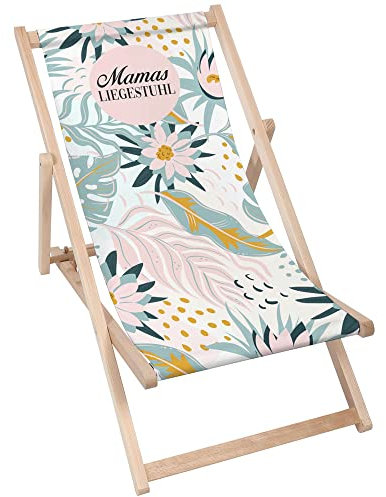 DreamRoots Muttertagsgeschenk Liegestuhl Holz klappbar, mit Spruch
