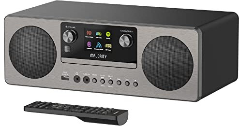 MAJORITY Humboldt Internetradio | Stereoanlage mit DAB+ Radio | Bluetooth WLAN Radio mit CD Player | Digitalradio mit Spotify Connect & Podcasts | UKW Radio Kompaktanlage | Inklusive Fernbedienung