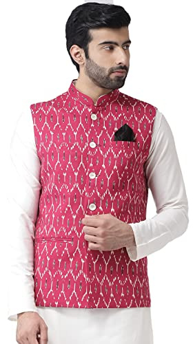 KISAH Mens Nehru Jacket - Stylish Modi Jacket - Traditional Indian Ethnic Wear for Men - Ideal for Weddings & Celebrations