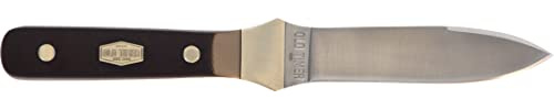 Old Timer 162OT Boot Knife 7.8in High Carbon Stainless Steel Full Tang Fixed Blade Knife with 3.8in False Edge Blade, Black Sawcut Handle, and Leather Belt Sheath for Camping, Hunting, and Outdoors